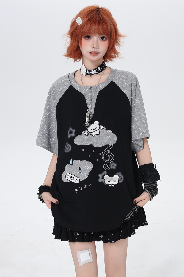 Two-Tone Loose Oversized Top