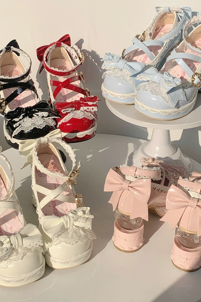 リボンレースロリータクリスタルヒール