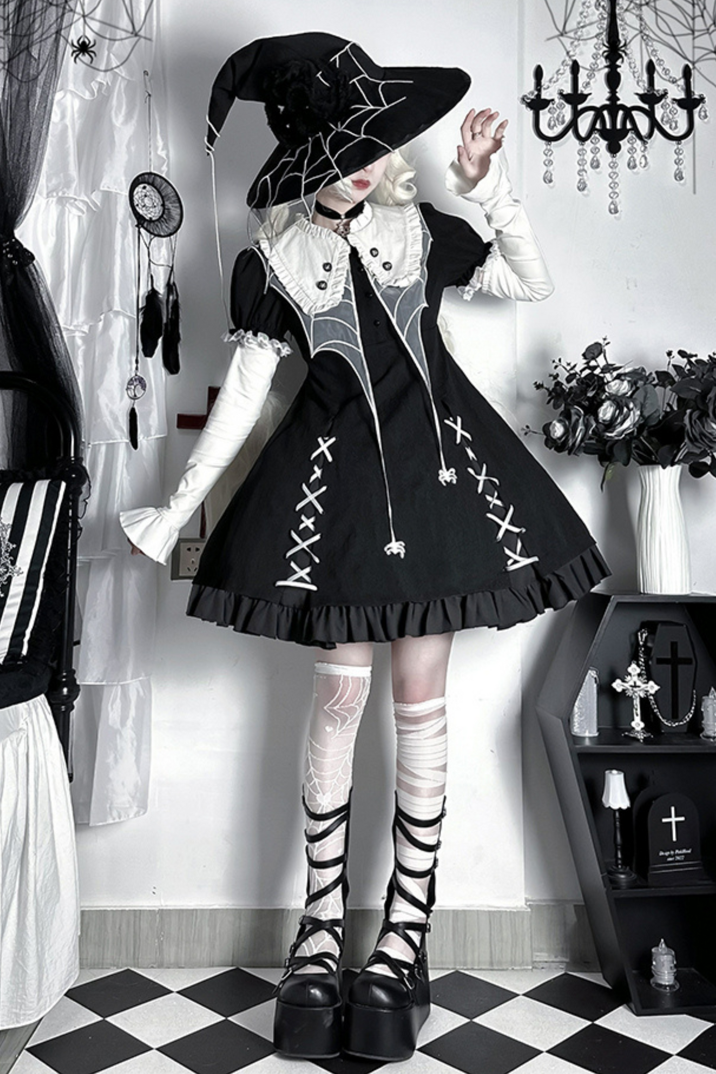 Maid Gothic Punk Style Dark Lolita Dress