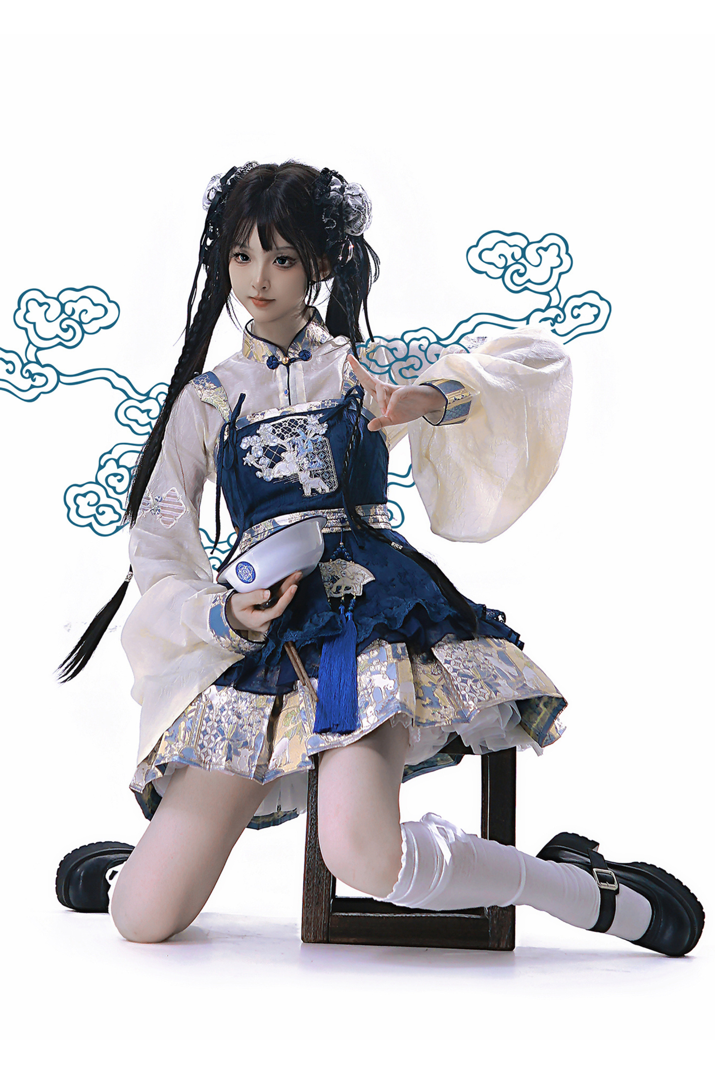 China Suspender Skirt + Shirt + Accessories