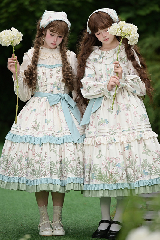 【予約商品】フォレストフラワードレス+サスペンダースカート+ブラウス+カーディガン+スカーフ