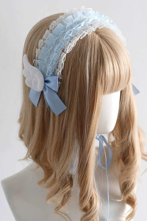 Angel Feather Headband Goth Dark Lolita Headdress