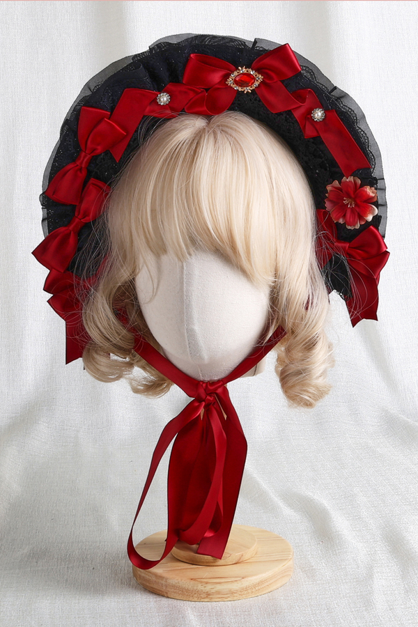 リボンゴシックロリータボンネット