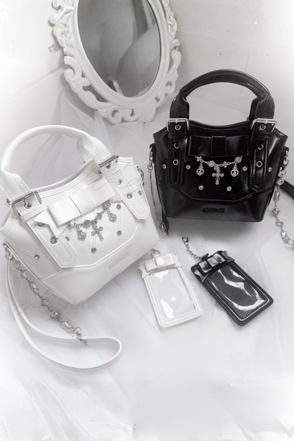 Diamond Patterned Bowknot Tote