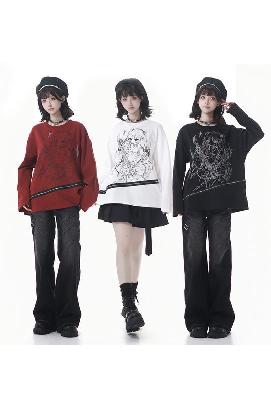 アニメガールファスナートップス