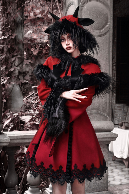 Gothic Carol Dark Cloak Bat Collar Coat