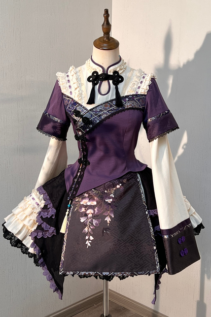 China Style Girl Lolita Top + Skirt + Catsuit + Clips