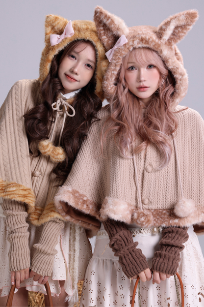 ニットフリースフォレストケープ