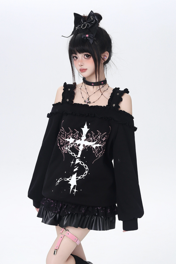 クロスサイレンスワンショルダートップス