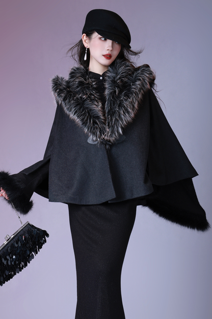 Mode Fur Cape Coat