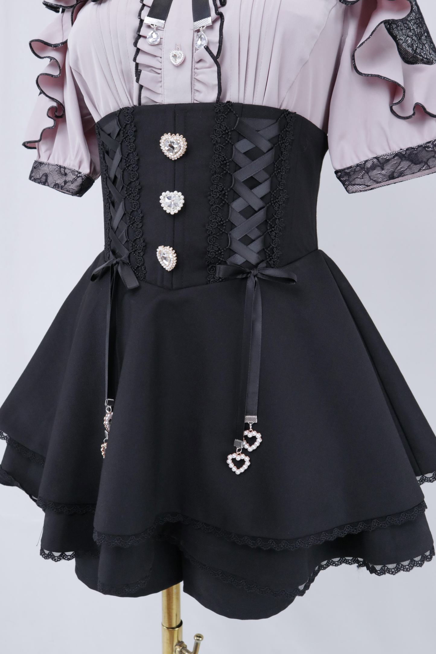 レースアップハイスエストパンツ