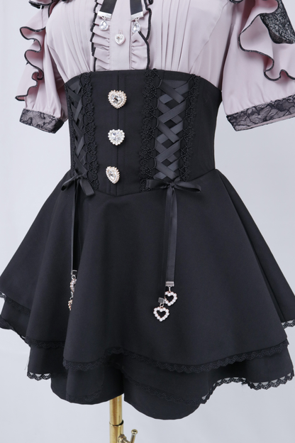 レースアップハイスエストパンツ