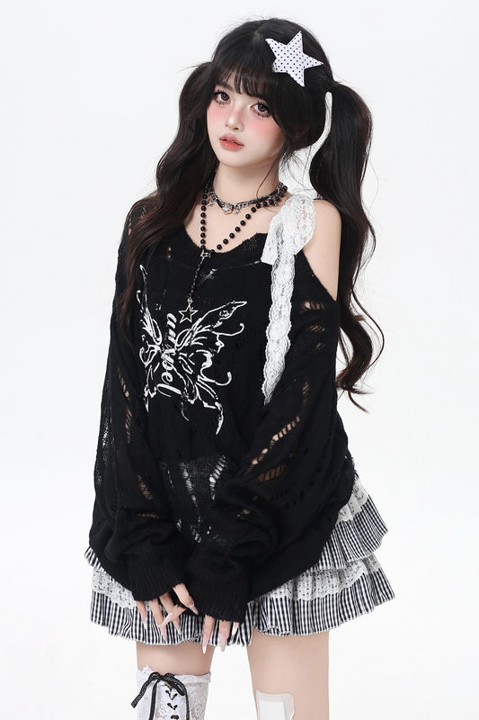 レースストラップオフショルダートップス