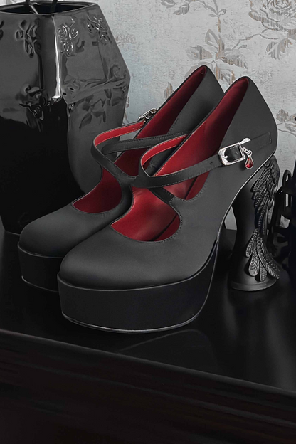 ゴシックセンスダークエンジェルウィングヒール