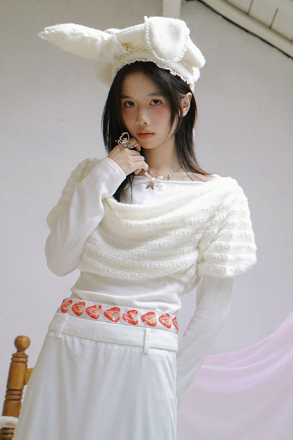 Draped Collar Knitted Top