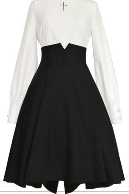 レトロダークゴシックハイウエストアシメスカート