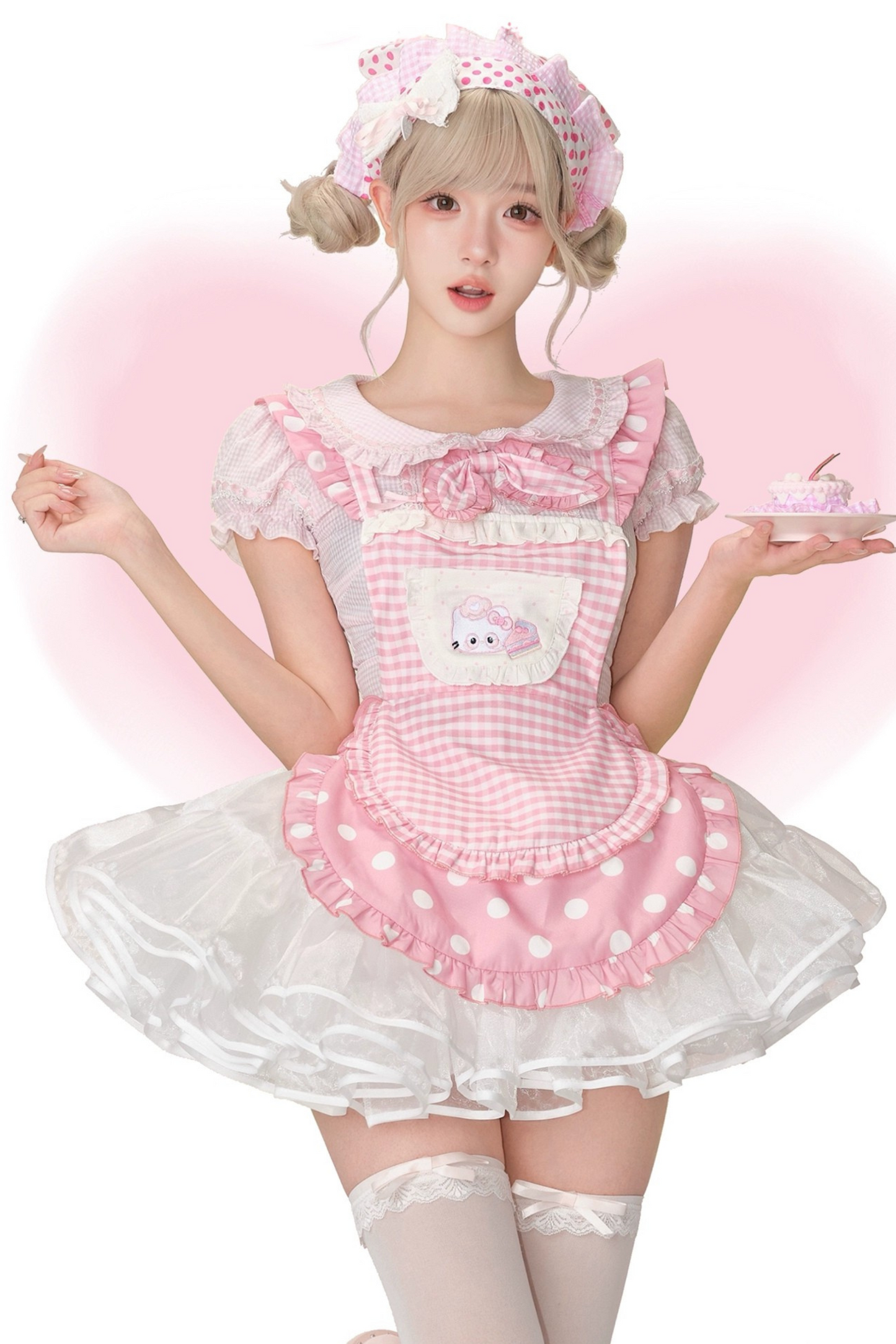 スイートドリームシェフトップス+リボンメイドエプロン+スカート