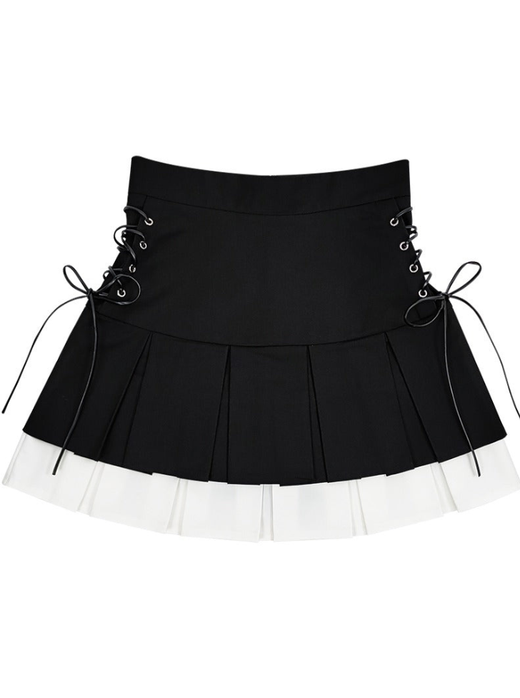 Side lace -up layered skirt – Belchic Side lace -up layered skirt – Belchic