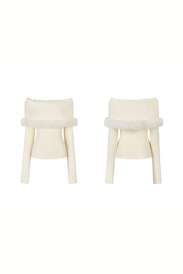 Elegant off-the-shoulder knit + mermaid skirt