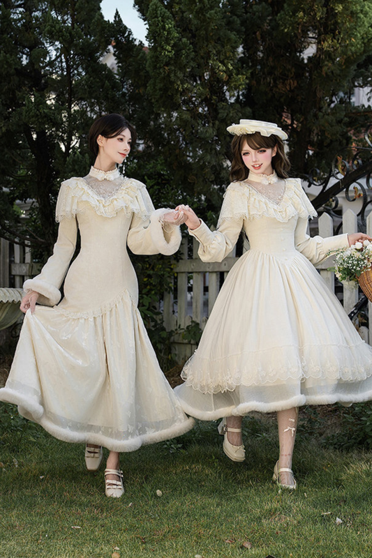 Rouge Snow Fishtail Dress + Flared Dress + Hat + Clip