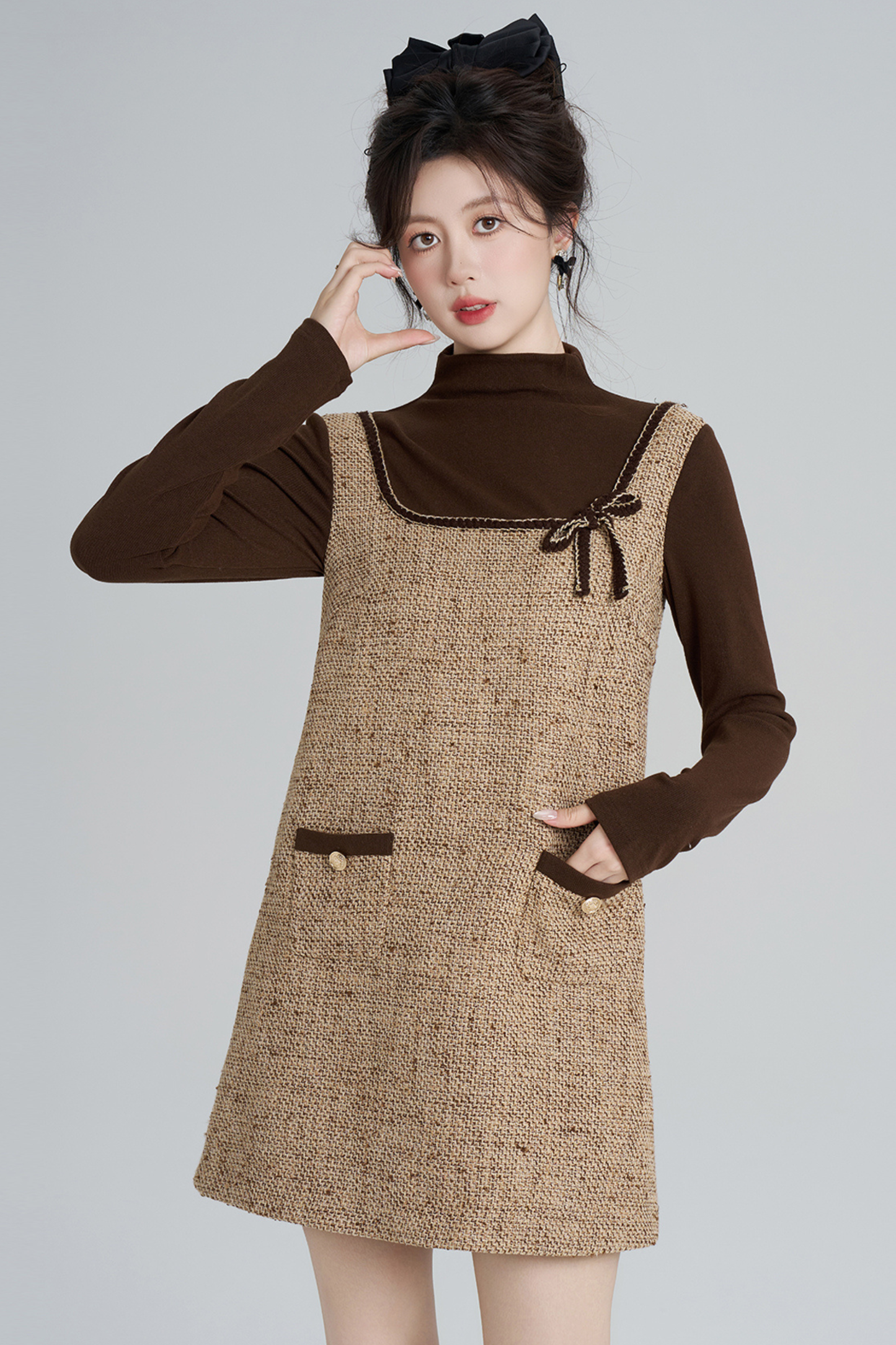 コーヒーカラードプレッピードレス