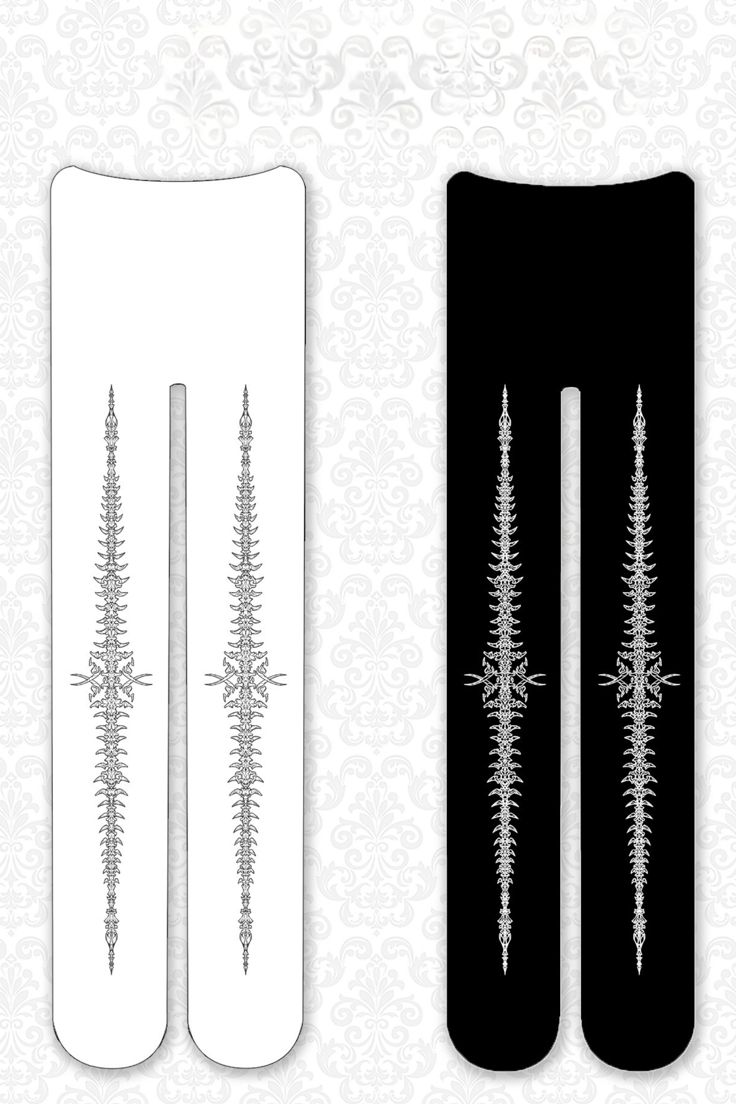 シルバーアンドブラックフォイルタイツ