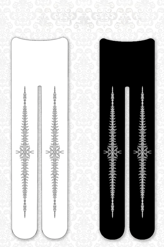 シルバーアンドブラックフォイルタイツ