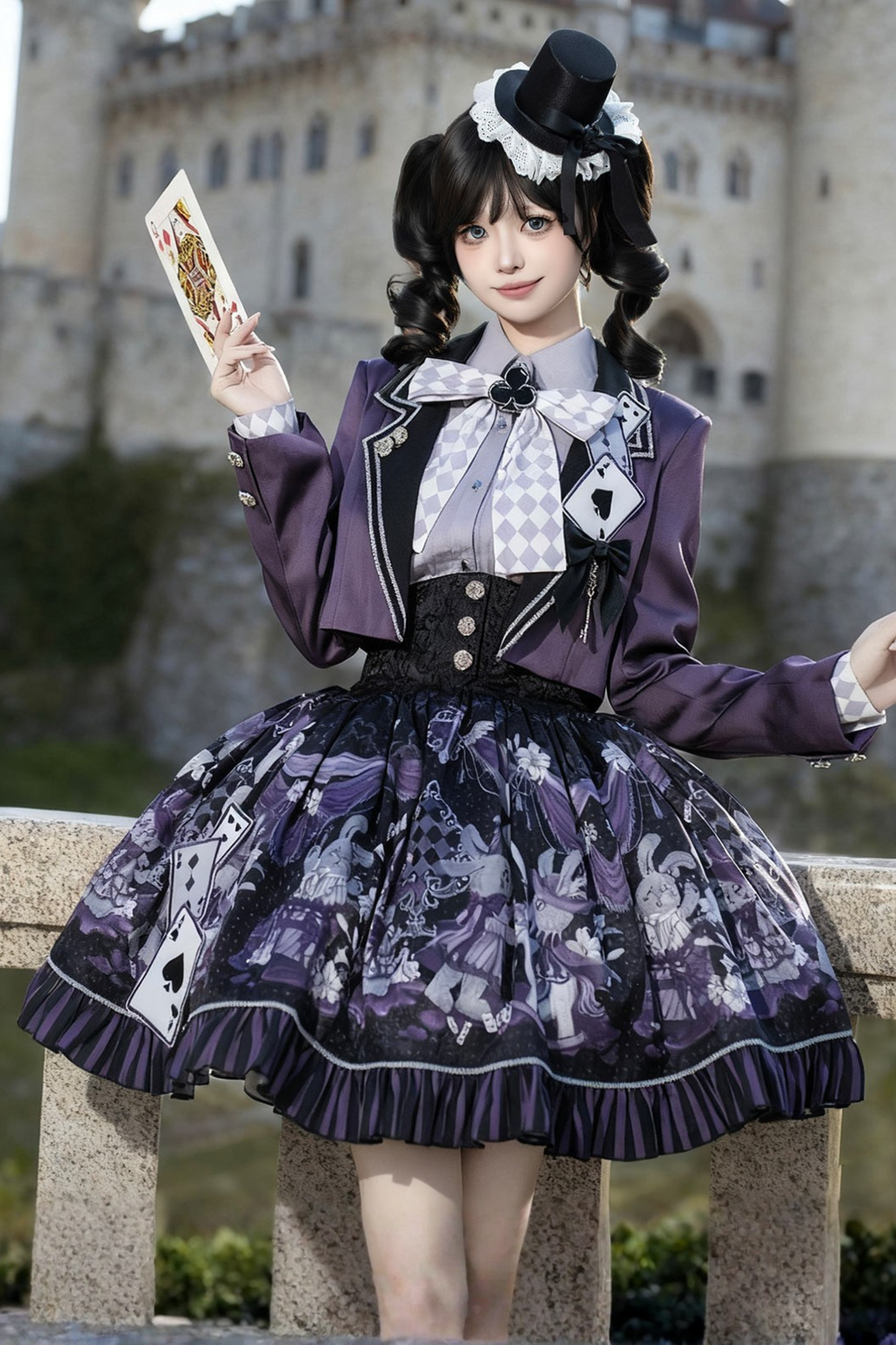 ナイトアリスマジックシアターロリータスカート+シャツ+ショートジャケット