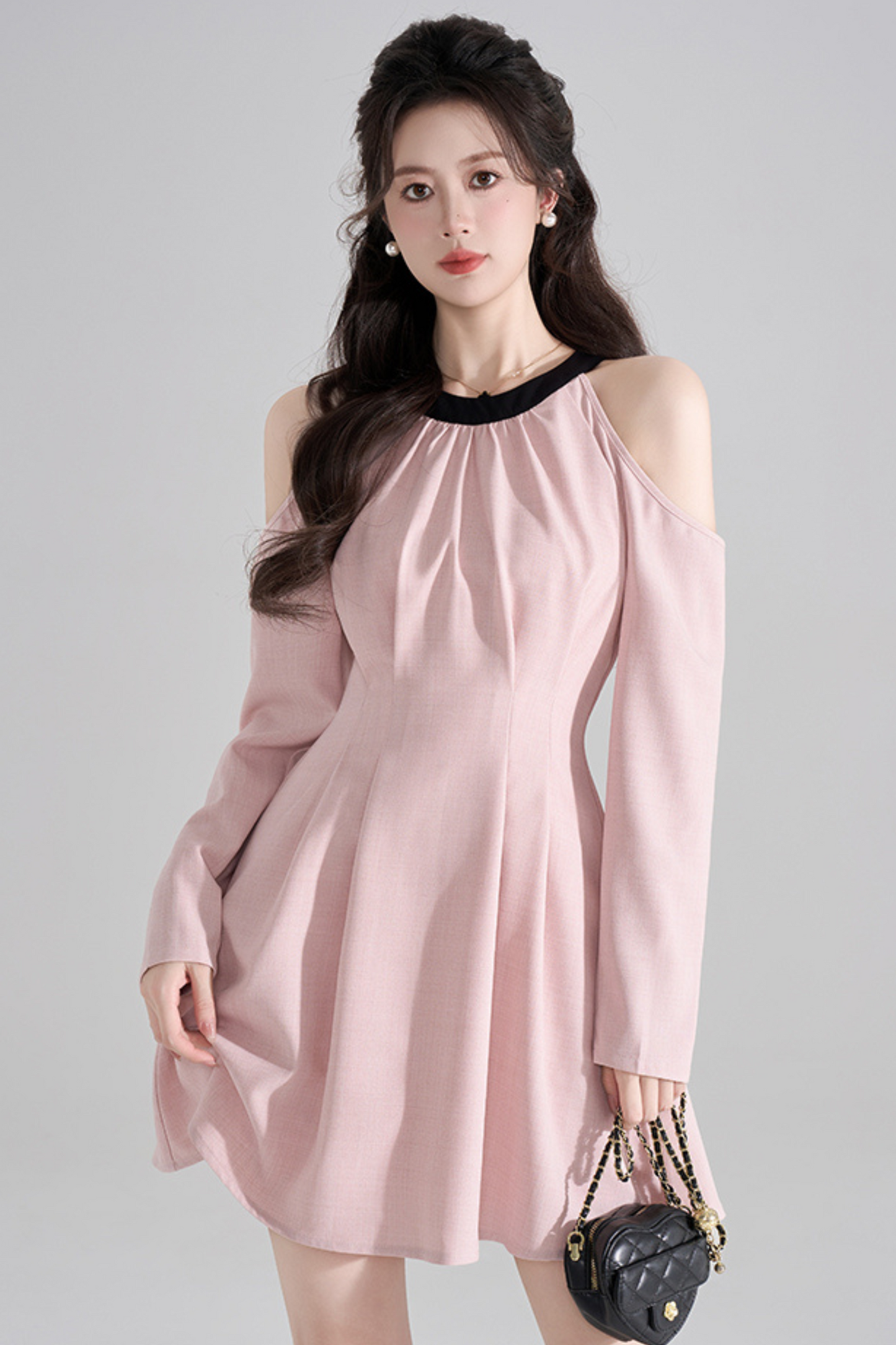 スイートキュートピンクフリルドレス