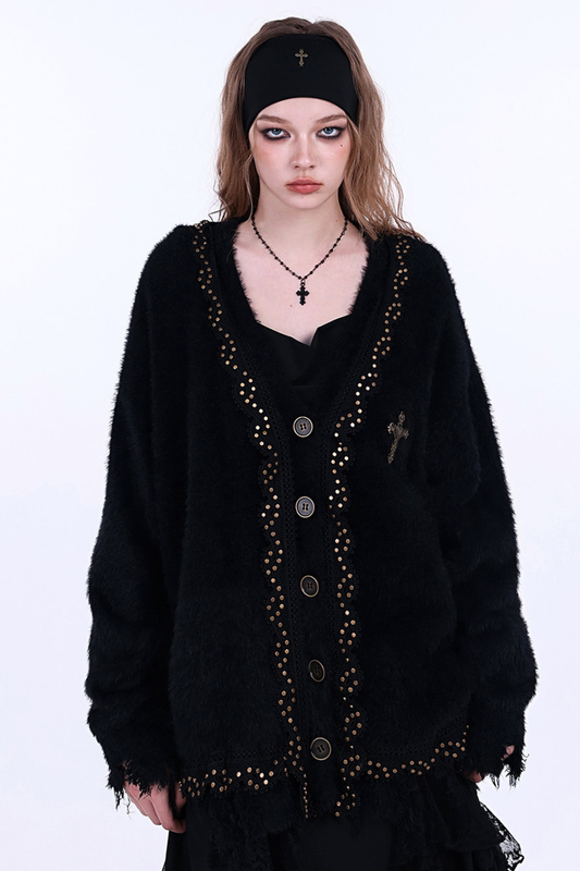 ゴシックスタッズリベットカーディガン