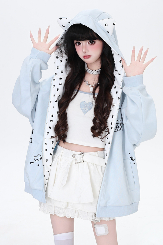 サブカルキャットイヤーフードジャケット