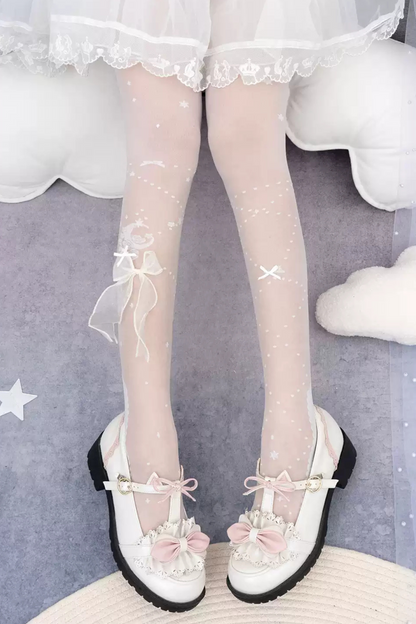 Sheer Ribbon Sweet Lolita Tights