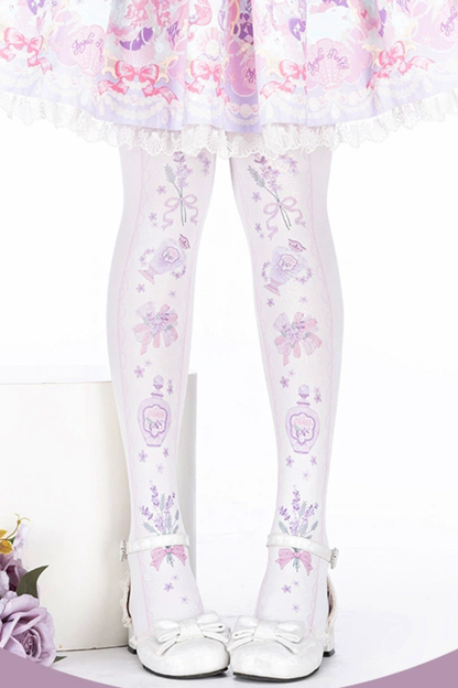 フラワーカラフルロリータオーバー二ーハイソックス