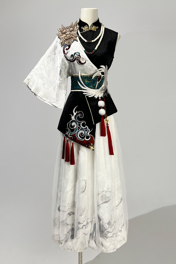 【予約商品】ダーククラシカルチャイナトップス＋パンツ＋ガードル＋ネックレス