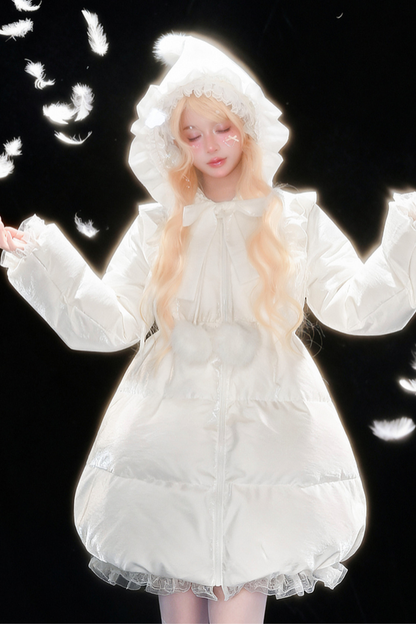 スノーエンジェルホワイトダックダウンジャケット