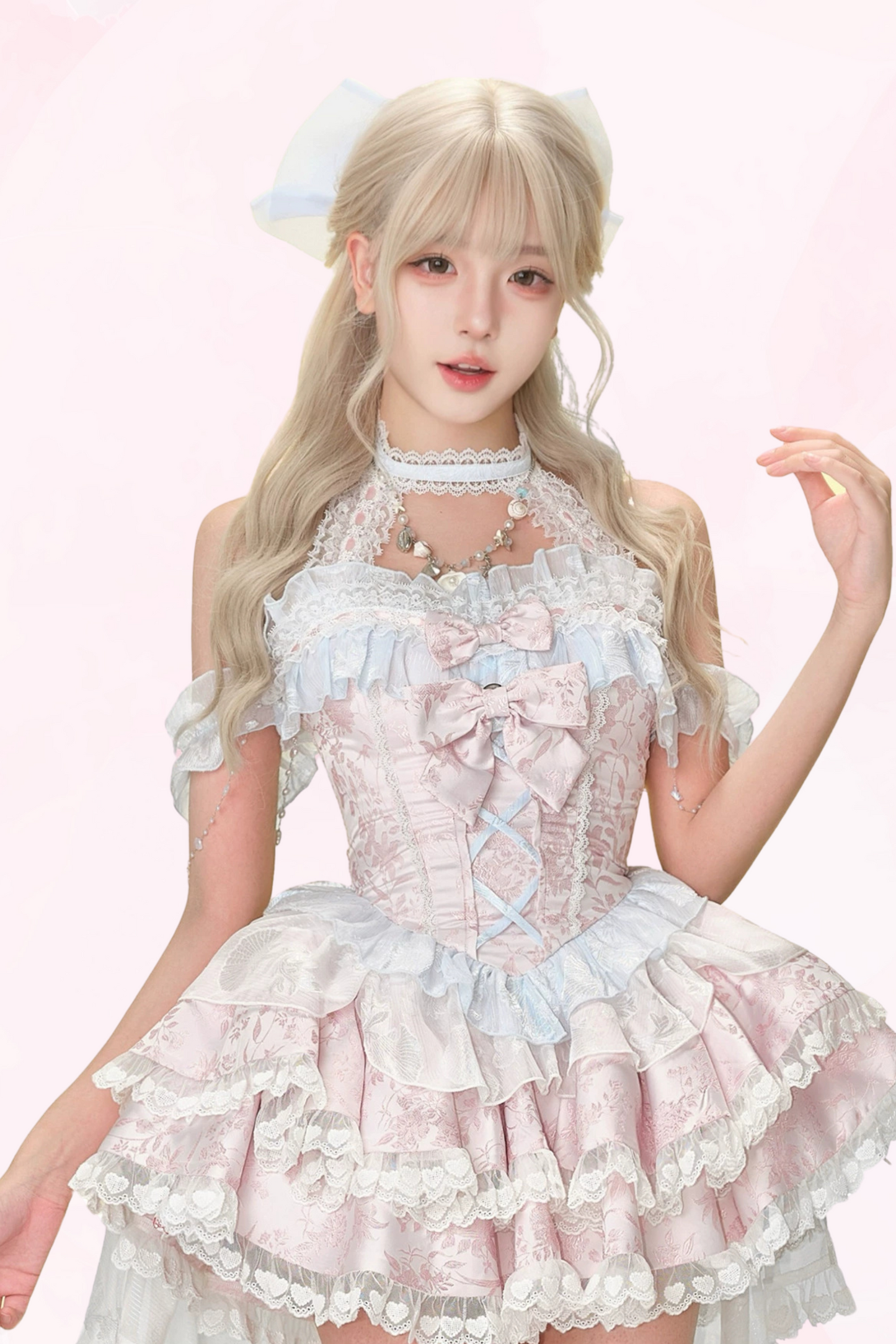 Sweet Girly Tiered Dress + Inner Skirt