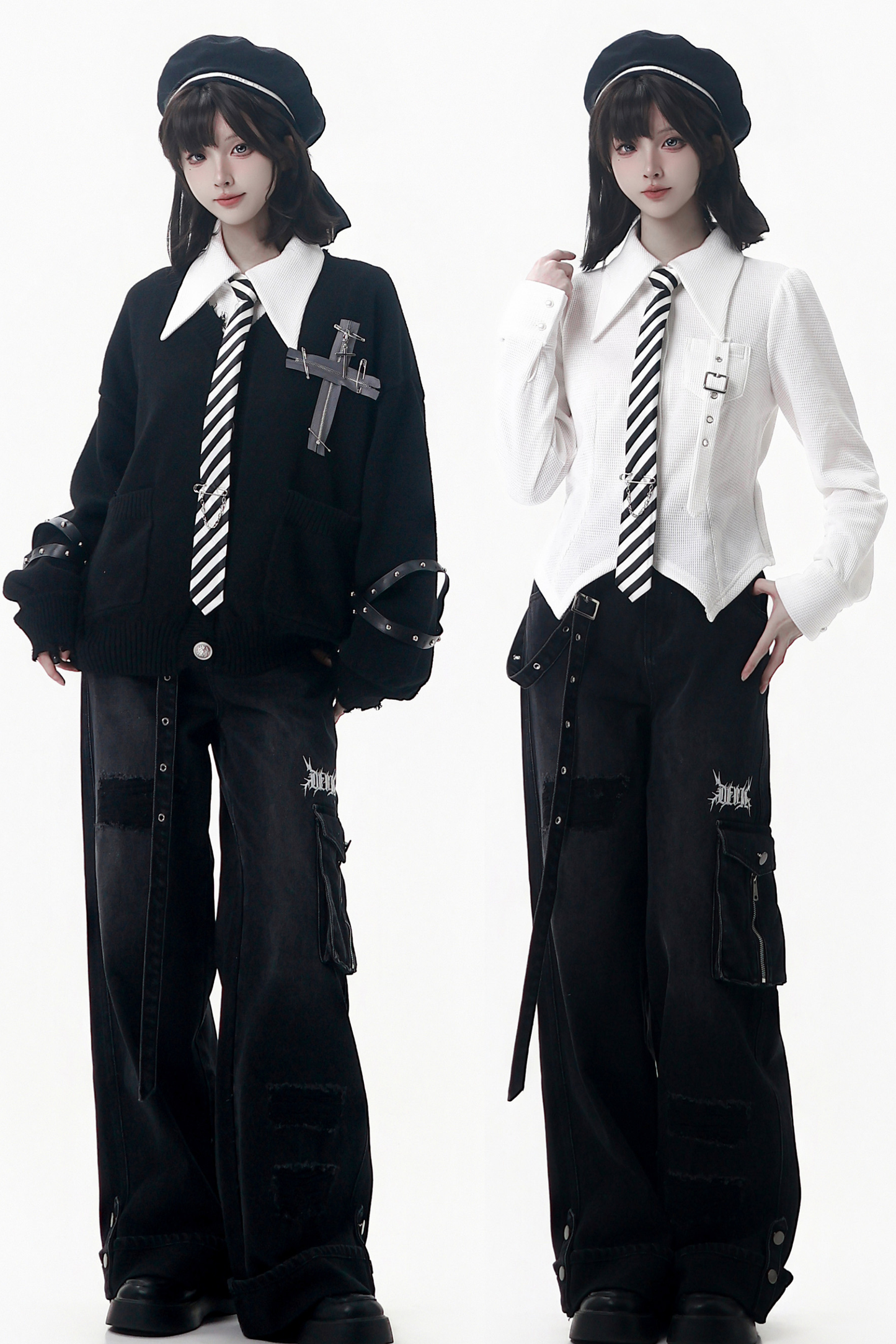 クロストリムカーディガン+シャツ+ネクタイ+パンツ