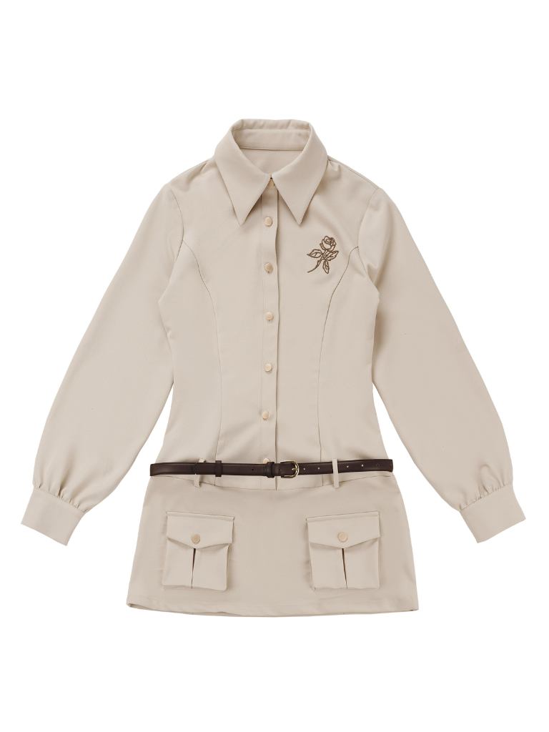 Rose Detective] Brown Cape Vest Shirt Skirt Suit