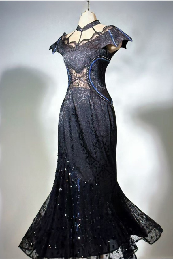 Gothic Lace Fishtail Dress