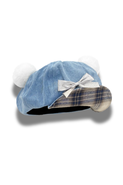 Bear Ear Plaid Beret