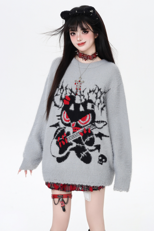 ロックベアルーズクルーネックトップス