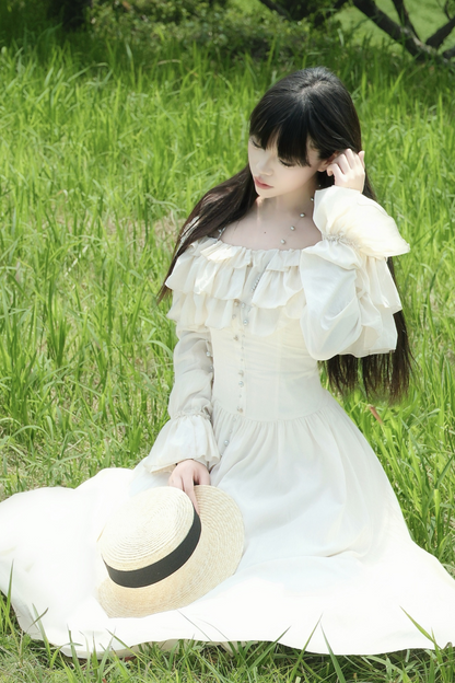 Sweet Frill One Shoulder Dress