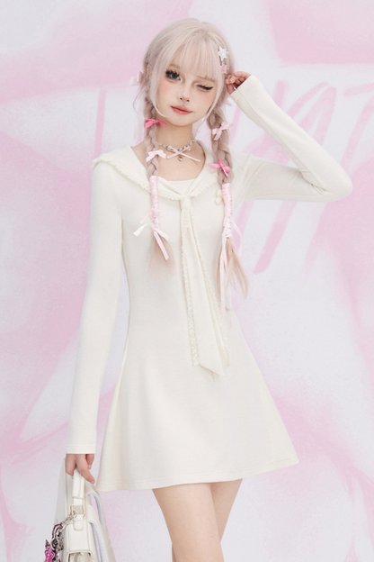 Sailor Collar Pure Knit Dress