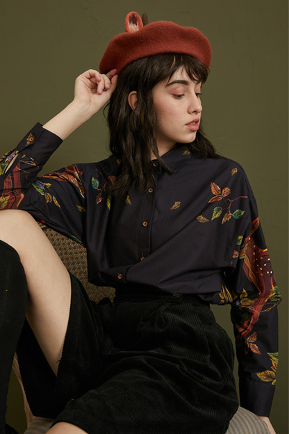 Elegant Fawn Print Shirt