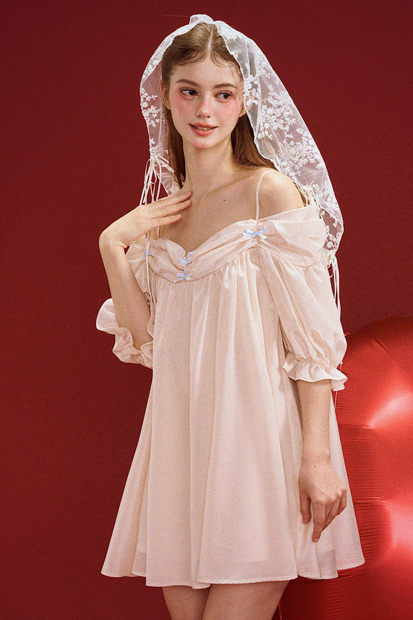 Almond Macaroon One Shoulder Nightdress