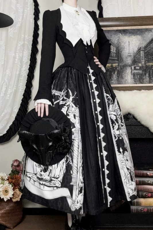 [Vorbestellung bis 18. März] Klassisches Gothic-Kleid + Jacke + Weste + Rock + Hemd