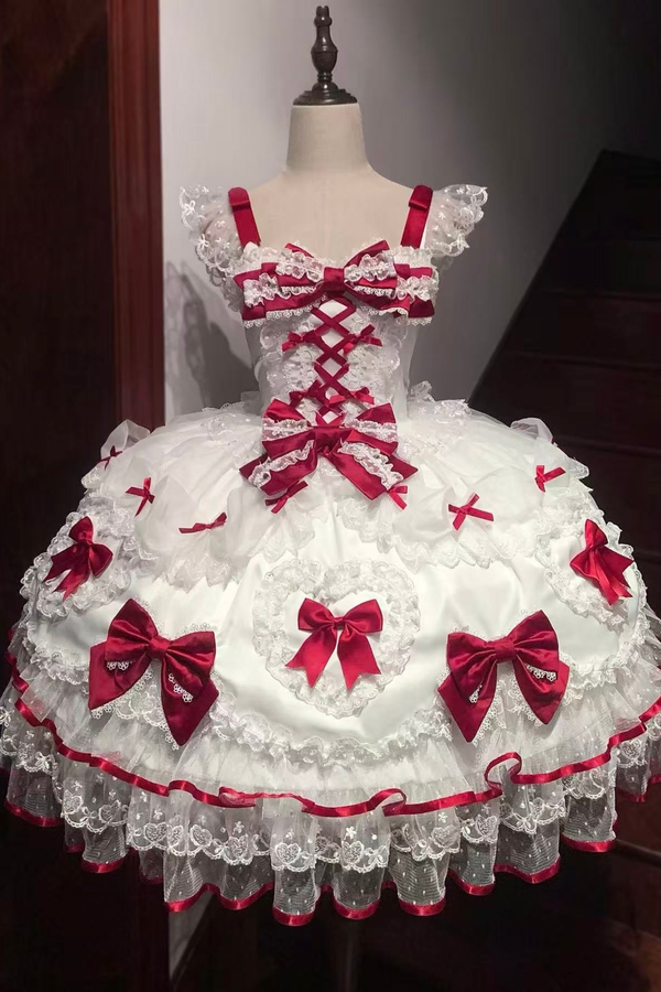 Sweetheart Lolita Dress + Ribbon + Veil