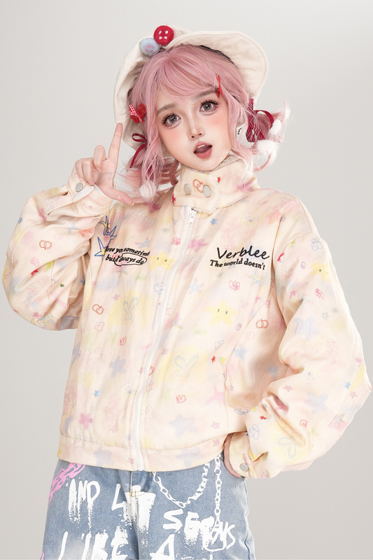 Rainbow Graffiti Cotton Jacket