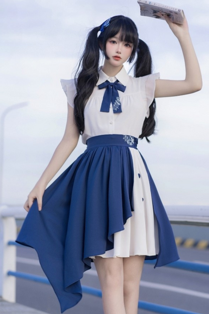 Top elegante sin mangas + Falda con abertura