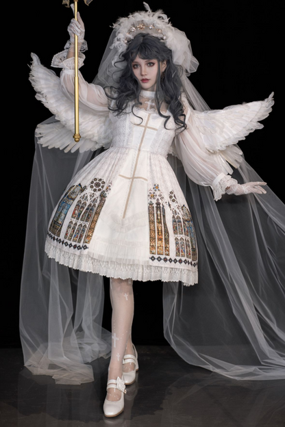 ウィンドウシックレトロドールロリータドレス